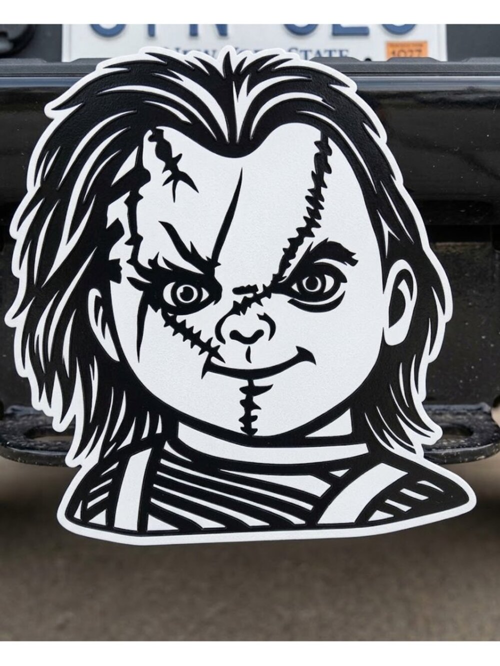 Chucky Childs Play Trailer Hitch Cover 2" Receiver Evil Horror Plug Halloween Bk